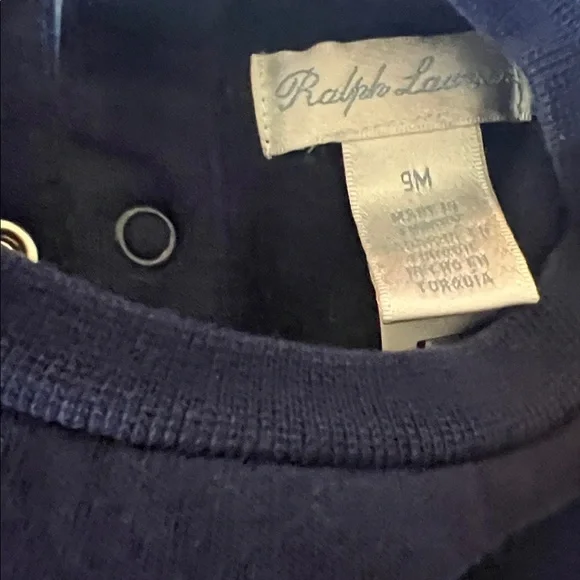 Polo Ralph Lauren Baby Bear Fleece Blue Coverall 9 Months - Picture 3 of 7